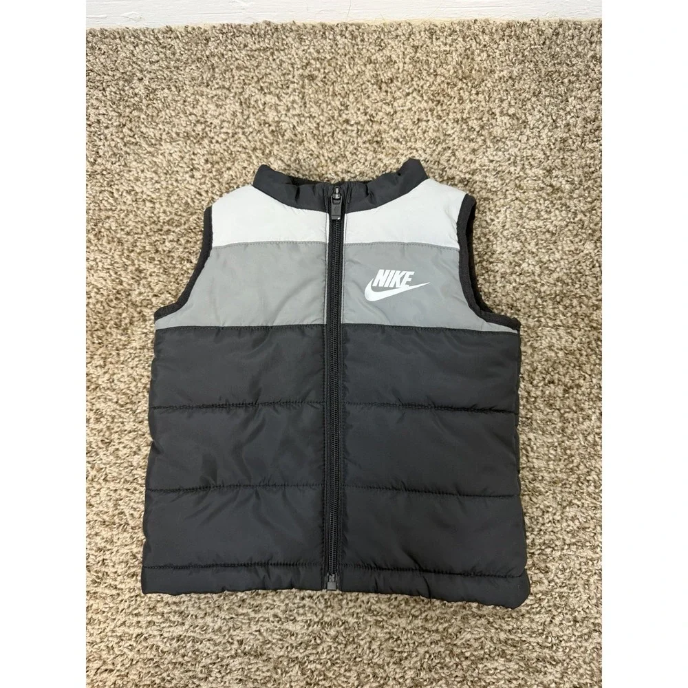 Nike Toddler Puffer Vest Black Fall‎ Outerwear Unisex Kids Size 12 Months